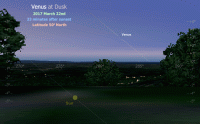 A 'bi-daily' observation of Venus at dusk, as seen by an observer at 50� North latitude. Click for full-size image, 286 KB (Copyright Martin J. Powell 2015)