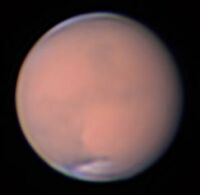 Mars global dust storm imaged by Luis Amiama Gomez in July 2018 (Image: Luis Amiama Gomez /ALPO-Japan)