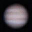Jupiter as it appears through a small telescope (click to see animation, 211 KB)