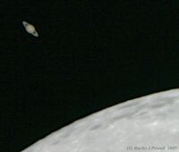 A close approach of the Moon to the planet Saturn on March 2nd 2007. Click for full-size photo (Photo: Copyright Martin J. Powell 2007)