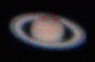 Saturn as it appears through a small telescope. Click for full-size animation, 147 KB (Copyright Martin J Powell, 2011)