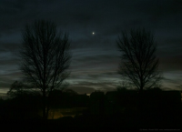 Venus appears between clouds during the planet's morning apparition in November 2020. Click for the full-size picture (Copyright Martin J Powell 2020)