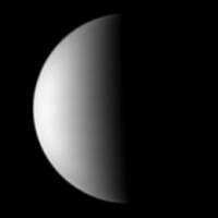 Venus at half-phase imaged by Tiziano Olivetti in October 2021. Click on thumbnail for a larger version, 4 KB (Image: Tiziano Olivetti/ALPO-Japan)