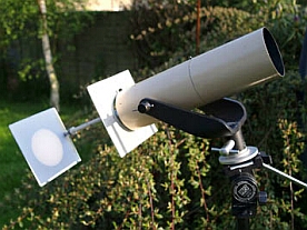 Projecting the Sun's image by telescope (Image: Steve Ringwood/'Astronomy Now' magazine website)