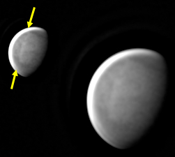 A cloud discontinuity in Venus' atmosphere imaged by Ant�nio Cidad�o on June 4th 2022 (Image: Ant�nio Cidad�o/ALPO-Japan)