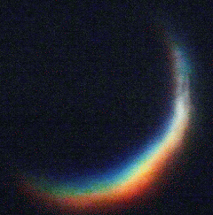 Venus seen through the telescope at 4% phase (Copyright Martin J Powell 2008)